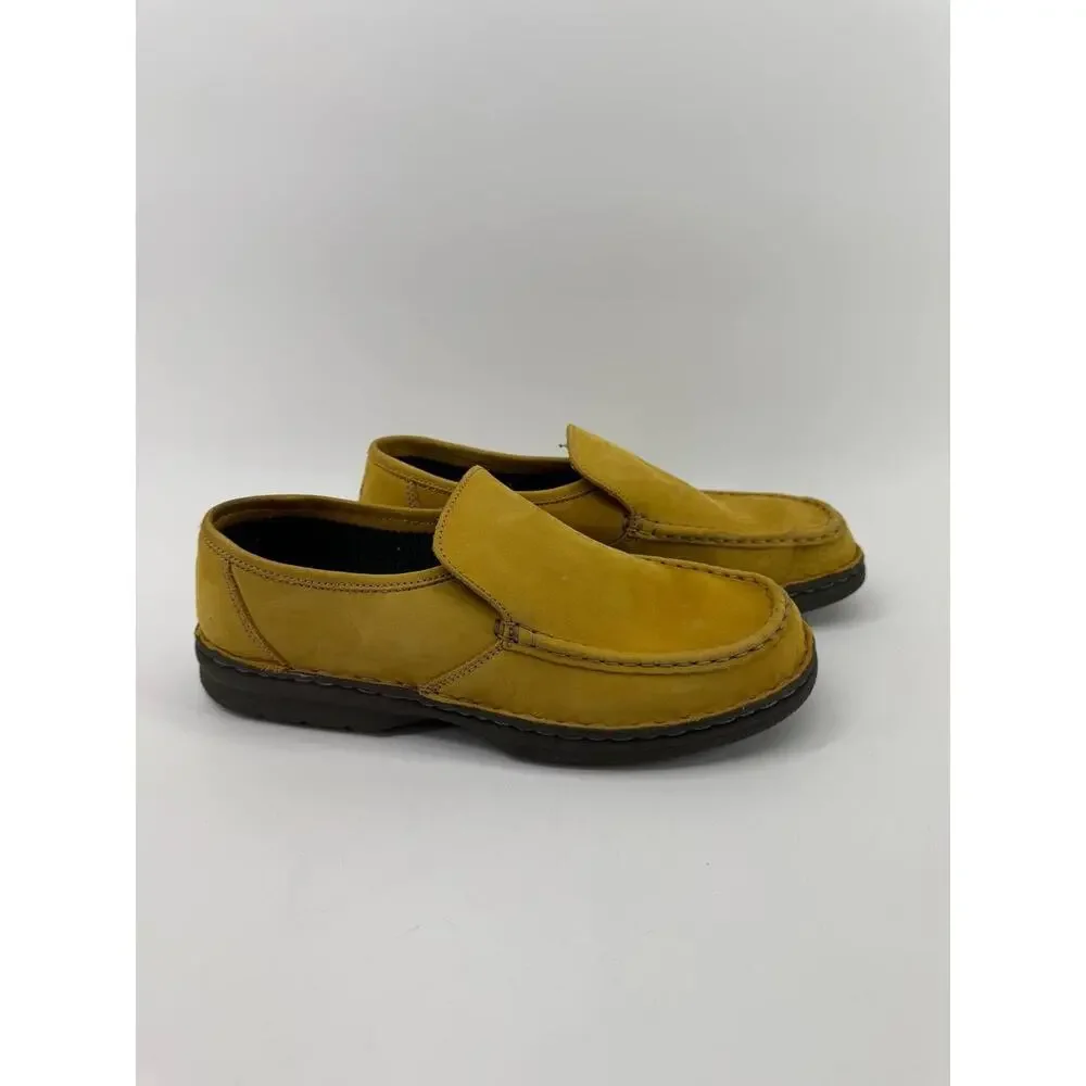 G.H. Bass & Co Men's Slip On Loafers Nubuck Leather Tan Size 9.5 M Casual Shoes